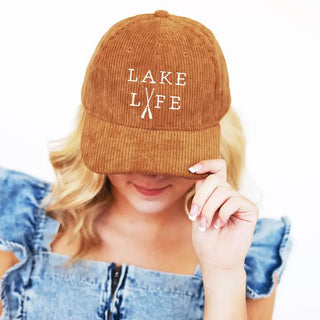 Lake Life Corduroy Cap #M193VL-BLKCORD-LAKELIFE