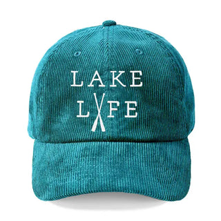 Lake Life Corduroy Cap #M193VL-BLKCORD-LAKELIFE