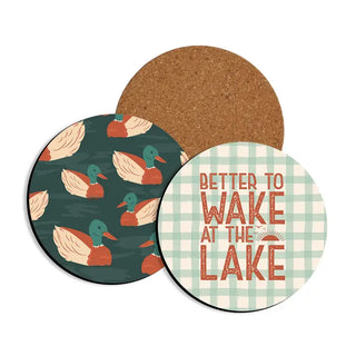 Better to Wake Up at the Lake Coaster 4 pc Set #SHRC-WAKELAKE
