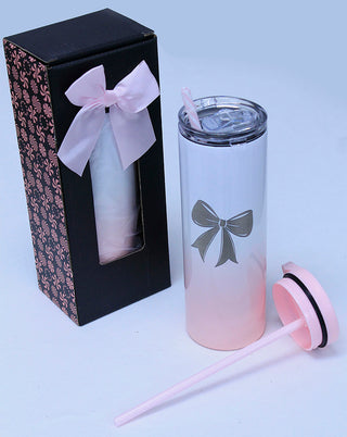 Ombre' 20oz Skinny Tumbler with Hook Handle & Clear Lid Set #TSK20OMB