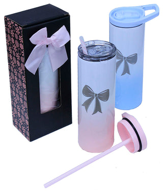 Ombre' 20oz Skinny Tumbler with Hook Handle & Clear Lid Set #TSK20OMB
