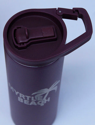 Purple Skinny 20oz Tumbler with Hook Handle & Clear Lid Set #TSK20PC-PU-LOGO