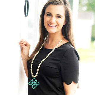 Mint Flower Sage Grey Jennifer Necklace