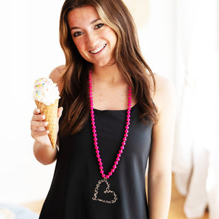 Leopard Heart Hot Pink Jennifer Necklace