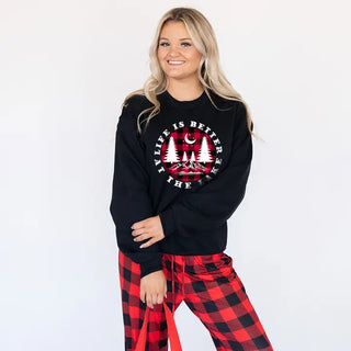 Buffalo Check Lake Life is Better Sweatshirt #HPSW-ASHLG-BCHBET