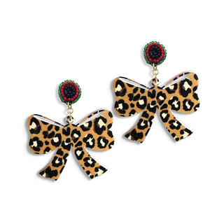 Spotlight Leopard Bow Earrings #ACE-0341-BOW-LPRD23