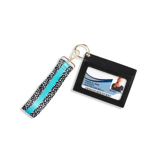 Black Wallet with Wristlet Strap #PACK-209BLK-AQDOT