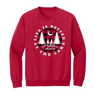 Buffalo Check Lake Life is Better Sweatshirt #HPSW-ASHLG-BCHBET