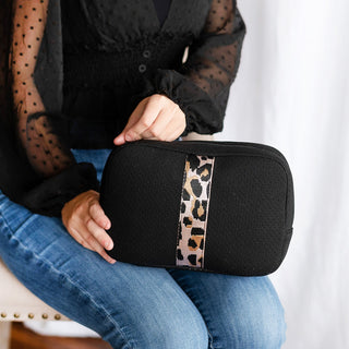 Rose Gold Leopard Neoprene Cosmetic Bag