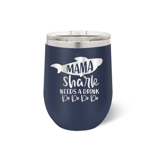 Mama Shark Navy 12oz Insulated Tumbler