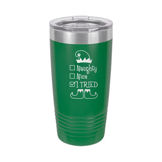 Naughty, Nice Green 20oz Insulated Tumbler