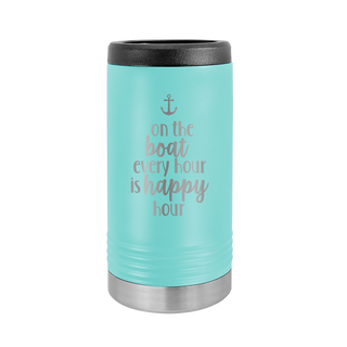 Boat Happy Hour Slim Can Beverage Holder-Teal