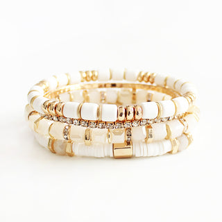 White Carrie Bracelet Stack