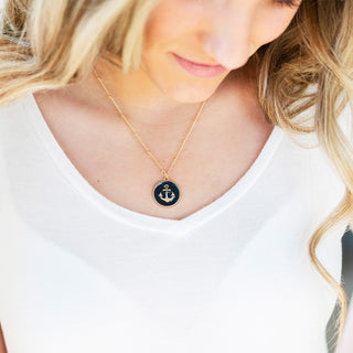 Feeling Nauti Navy Anchor Necklace