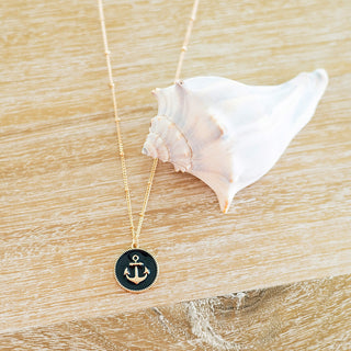 Feeling Nauti Navy Anchor Necklace