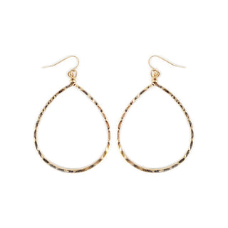 Hammer Oval Gold Hoop Earrings