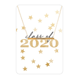 Gold Class of 2020 Necklace Card