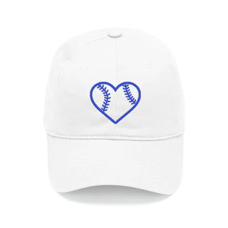 Heart Baseball White Cap