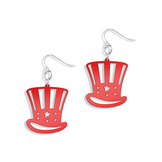 Mirrored Red Uncle Sam Earrings