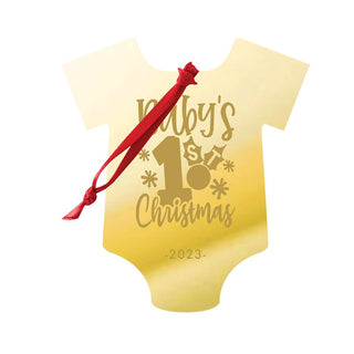Gold Mirror Baby's First Christmas Ornament
