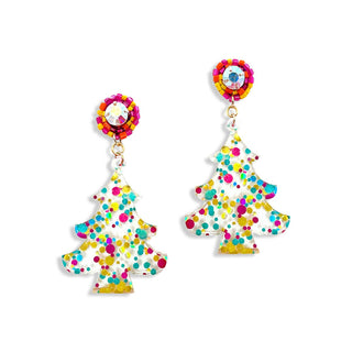 Confetti Pop Christmas Tree Earrings #ACE-0850-TREE-CONF