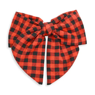 Red & Black Check Hair Bow #MNA2024VL-RDBLKCHK