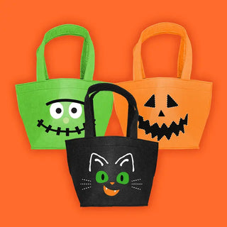 Jack-o-Lantern Orange Felt Treat Bucket #HP959-ORG-JACK24