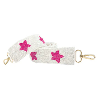 Hot Pink Star Beaded Crossbody Strap #MNA107VL-HTPKSTAR
