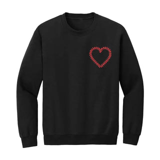 Baseball Laces Heart Embroidered Sweatshirt #MSW-ASHLG-BHRT