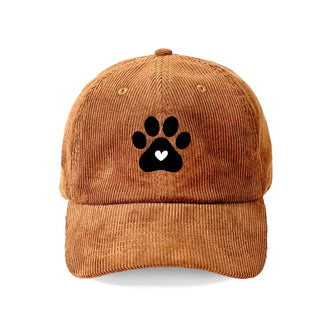 Heart Paw Corduroy Cap