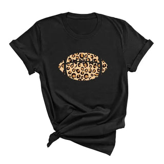 Leopard Football T-Shirt #HPTS-BLKLG-LPRDFB