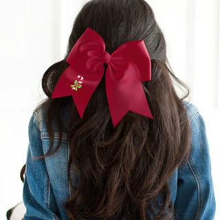 Candy Cane Garnet Kids' Hair Bow