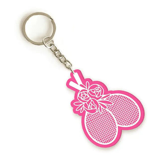 Floral Tennis Keychain #ACK-FLTENNIS23-HTPKWHT