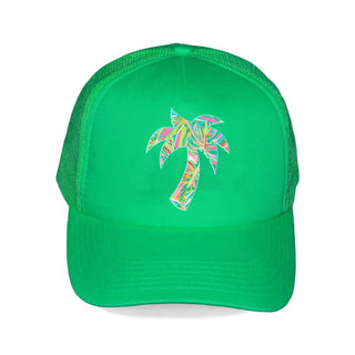 Let's Get Tropical Trucker Hat #L197-BLU-HTTRPPALM23