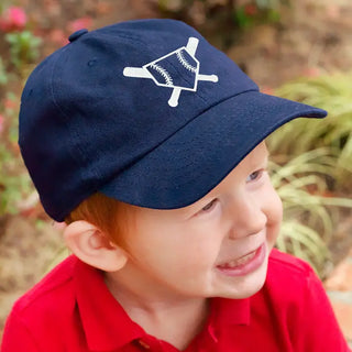 Motif Embroidered Navy Kids' Cap #M185VL-NAVY-CRAB