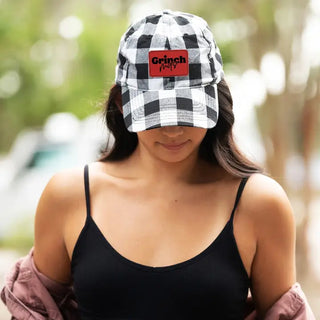 Grinchmas Black Buffalo Check Cap