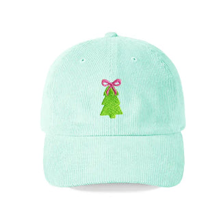 Bow Christmas Tree Corduroy Cap