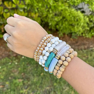 Aqua & Gold Bracelet Bar 12 pc Set #JPACK-6945-AQ