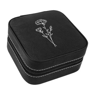 Birth Month Flower Jewelry Case #L2303-BLK-APR