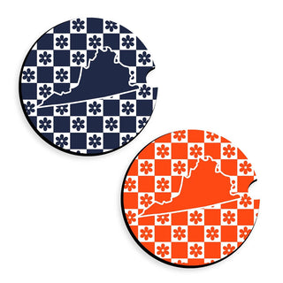 Daisy Check Virginia Car Coaster 2 pc Set #SPACK-CC132-DVACHK