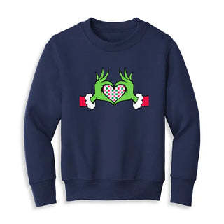 Grinchy Kind of Love Kid's Sweatshirt #HPSW-KDBLKMED-KDGHEART