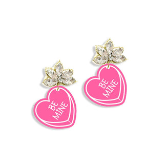 Be Mine Heart Candy Earrings #ACE-489CRY-MINE-HTPKWHT