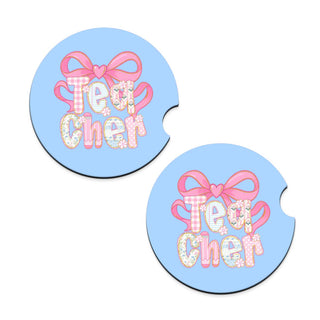 Teacher Bow Car Coaster Set #SPACK-CC132-TEACHBOW