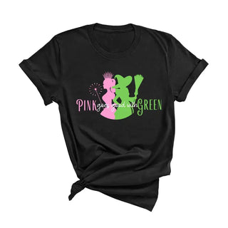 Pink Goes Good With Green T-Shirt #HPTS-BLK-PKGRN