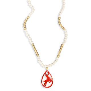 Mirrored Red Reindeer Tori Necklace