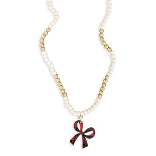 Tartan Plaid Bow Tori Necklace