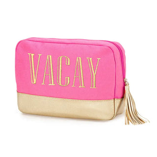 Gold Vacay Cabana Cosmetic Bag #M235VL-MINT-VACAY