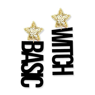 Black Basic Witch Earrings #ACE-896STR-BASWIT-BLK