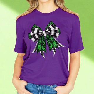 Green Lace Bow T-Shirt #HPTS-DGREYLG-BEBOW