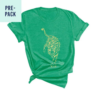 Gold Tiger Heather Kelly Green T-Shirt 9 pc Set #PACK-HKGRN-GDTIGER